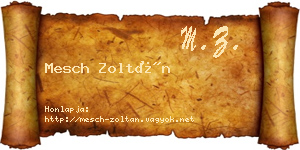 Mesch Zoltán névjegykártya